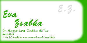 eva zsabka business card